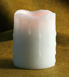 Unscented White Flameless Melted Look Drip Candle 3x4 With Dual Timer
