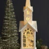 Angel Lighted Water Church In Swirling Glitter - 16.25 Inch -Solar Christmas Holiday Shop melrose angel lantern