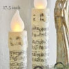22.5 Inch Large Flickering Flame Sheet Music Christmas Candle -Solar Christmas Holiday Shop music note candles