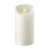Outdoor Moving Flame Ivory Resin Battery Operated Candle 7 Inch - Timer Remote Ready -Solar Christmas Holiday Shop new 7 inch ivory outdoor