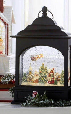 11 Inch Flying Santa Lighted Water Lantern - Timer