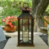 Battery Operated Mission Style 3 Candle Lantern - Antique Bronze 12 Inch -Solar Christmas Holiday Shop new mission lantern image b