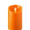 Moving Flame Orange Candle Battery Operated 3.5 X 7 With Timer 1 Moving Flame Orange Candle Battery Operated 3.5 X 7 With Timer -Solar Christmas Holiday Shop orange 5 inch moving flame pillar