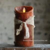 Moving Flame Primitive Rustic Orange Candle Battery Operated 3.5 X 7 - Timer - Remote Ready 1 Moving Flame Primitive Rustic Orange Candle Battery Operated 3.5 X 7 - Timer - Remote Ready -Solar Christmas Holiday Shop orange 7 inch primitive mov