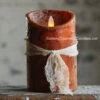 Moving Flame Primitive Rustic Orange Candle Battery Operated 3.5 X 5 - Timer - Remote Ready -Solar Christmas Holiday Shop orange primitive moving fla