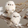 White Owl Ornaments Set Of 2 Assorted - 4 Inch 2 White Owl Ornaments Set Of 2 Assorted - 4 Inch -Solar Christmas Holiday Shop owls on branch main