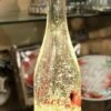 Lighted Wine Bottle With Swirling Glitter Peace Poinsettia Design With Cardinals Snow Globe -Solar Christmas Holiday Shop peace bottle