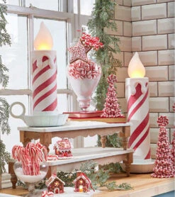 Solar Christmas Holiday Shop -Solar Christmas Holiday Shop peppermint candles tall and