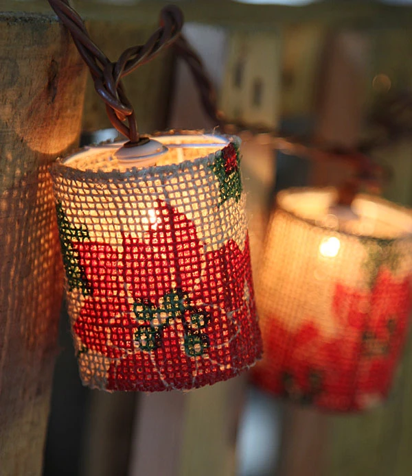 Poinsettia String Lights - 10 Lights - End To End Connect 3 Poinsettia String Lights - 10 Lights - End To End Connect