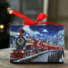 6 Inch Santa Express Lighted Print Ornament With Easel Back 2 6 Inch Santa Express Lighted Print Ornament With Easel Back -Solar Christmas Holiday Shop polar express print tableto