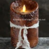 Moving Flame Primitive Brown Candle Battery Operated 3.5 X 5 - Timer - Remote Ready -Solar Christmas Holiday Shop primitive 5 inch brown lumi