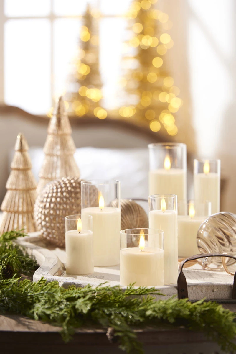 Clear Glass Flameless Candle 3 Inch X 6 Inch Ivory Pillar - Remote Ready 6 Clear Glass Flameless Candle 3 Inch X 6 Inch Ivory Pillar - Remote Ready - Image 4