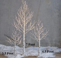 4.5 Foot Lighted Birch Tree - Indoor Outdoor - Steady And Twinkle Functions -Solar Christmas Holiday Shop raz indoor outdoor birch tr