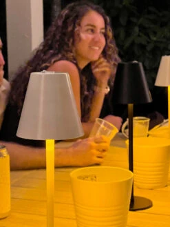 Rechargeable Cordless Table Lamp For Cafe Or Patio Dimmable Black Metal Finish -Solar Christmas Holiday Shop rechargeable cordless lamp on20table