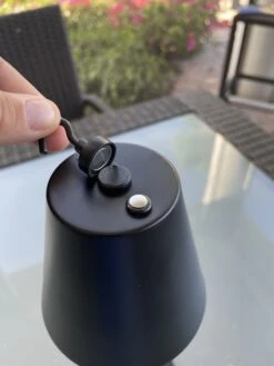 Rechargeable Cordless Table Lamp For Cafe Or Patio Dimmable Black Metal Finish -Solar Christmas Holiday Shop rechargeable patio lamp hook 720x960