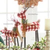 Red And White Buffalo Checked Plaid Deer - 19.25 Inch