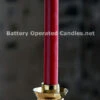 8 Inch Red Moving Flame Battery Operated Taper Candle - Timer