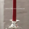 10 Inch Red Moving Flame Battery Operated Taper Candle - Timer -Solar Christmas Holiday Shop red taper in silver holder