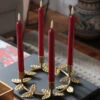 4 Pack Battery Operated Red Taper Candles - 9 Inch Warm White Flame Timer -Solar Christmas Holiday Shop red tapers main image