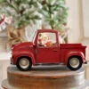 Lighted Red Truck Water Lantern With Santa In Swirling Glitter -Solar Christmas Holiday Shop red truck main image