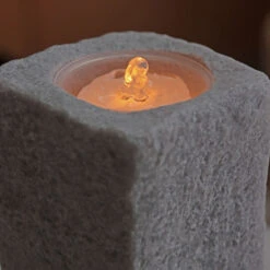 7 Inch Wax Aquaflame Rock Fountain Candle - Remote Control Included -Solar Christmas Holiday Shop rock water candle top
