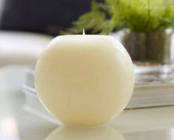 Round Moving Flame Candle Simplux 6 X 6 - Multi Timer - Remote Ready -Solar Christmas Holiday Shop round simplux close up