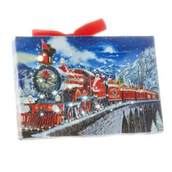 6 Inch Santa Express Lighted Print Ornament With Easel Back -Solar Christmas Holiday Shop santa express tabletop prin