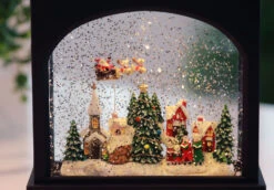 11 Inch Flying Santa Lighted Water Lantern - Timer -Solar Christmas Holiday Shop santa flying detail image