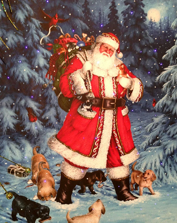 Raz Lighted Canvas Print 20 Inch Twinkling LED Lighted Santa Scene Print On Canvas 3 Raz Lighted Canvas Print 20 Inch Twinkling LED Lighted Santa Scene Print On Canvas