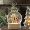 Snowman Family Christmas Scene Water Lantern With Swirling Glitter -Solar Christmas Holiday Shop snowfam one