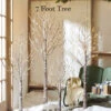 7 Foot Lighted Snowy Tree 280 Warm White LED - Indoor Outdoor - Steady On Or Twinkle From RAZ -Solar Christmas Holiday Shop snowy trees 2 size 1