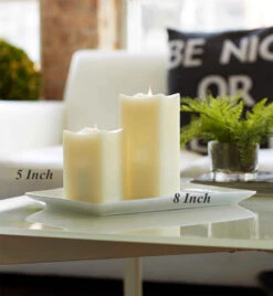 Square Moving Flame Candle Simplux 3.5 X 8 Multi Timer - Remote Ready