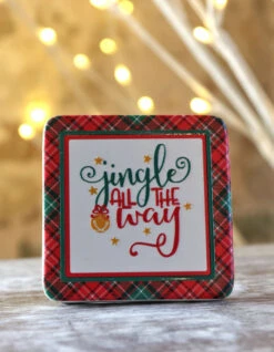 Set Of 4 Tablet Holiday Signs Assorted Ceramic - 3 Inch -Solar Christmas Holiday Shop tableet 4