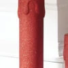 22.5 Inch Large Flickering Flame Red Glitter Christmas Candle -Solar Christmas Holiday Shop tall red candle new