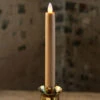 8 Inch Taupe Moving Flame Battery Operated Taper Candle - Timer