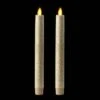 10 Inch Glitter Tiffany Champagne Moving Flame Taper Candle Set - 2 Remote Ready 2 10 Inch Glitter Tiffany Champagne Moving Flame Taper Candle Set - 2 Remote Ready -Solar Christmas Holiday Shop tiffany glitter tapers 36052 main
