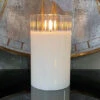 Radiance Faceted Ivory Poured Candle 3.5 X 6 Inch Clear Glass -NEW 2023 -Solar Christmas Holiday Shop tlg 478328