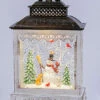 11 Inch Lighted Spinning Water Lanterns - Snowman In The Woods - Optional Music Setting -Solar Christmas Holiday Shop two tone snowman