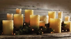 Unscented Ivory Drip 3x8 Battery Operated Candle With Dual Timer -Solar Christmas Holiday Shop unscented group photo 1