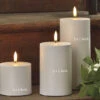 Uyuni Outdoor 3 Inch X 7 Inch White Pillar Candle - Remote Ready -Solar Christmas Holiday Shop uyuni flat top outdoor pill 2
