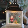 11 Inch Lighted Spinning Water Lanterns - Santa Playing The Violin - Optional Music Setting