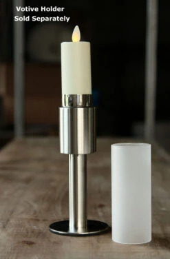 Moving Flame 3 Inch Ivory Votives Battery Operated Set Of 2 - Remote Ready -Solar Christmas Holiday Shop votive with holder 1