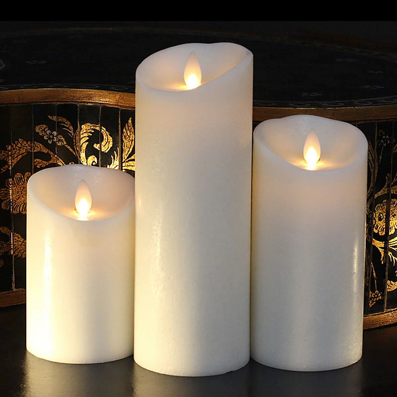 3 Inch Diameter White Moving Flame 8 Inch Candle - Remote Ready 4 3 Inch Diameter White Moving Flame 8 Inch Candle - Remote Ready - Image 2