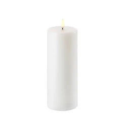 Uyuni 3 Inch X 7 Inch White Pillar Candle - Remote Ready