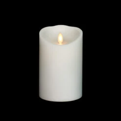 3 Inch Diameter White Moving Flame 4 Inch Candle - Remote Ready -Solar Christmas Holiday Shop white 4 inch mf candle