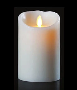 Moving Flame White Candle Battery Operated 3.5 X 5 - Timer - Remote Ready 7 Moving Flame White Candle Battery Operated 3.5 X 5 - Timer - Remote Ready -Solar Christmas Holiday Shop white 5 inch large
