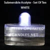 White Waterproof Tea Light - Box Of 10 -Solar Christmas Holiday Shop white acolyte