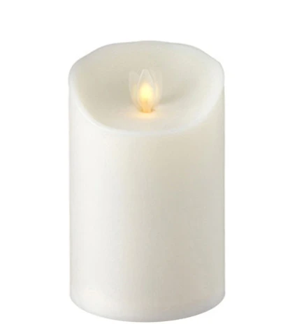 Moving Flame White Candle Battery Operated 3.5 X 5 - Timer - Remote Ready 3 Moving Flame White Candle Battery Operated 3.5 X 5 - Timer - Remote Ready