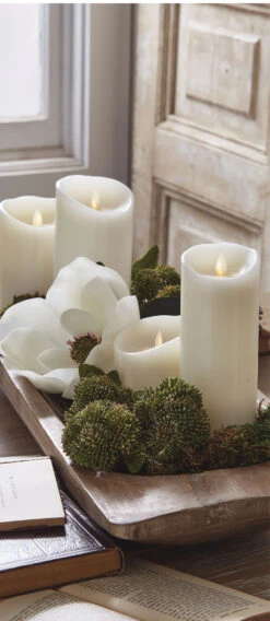 Moving Flame White Candle Battery Operated 3.5 X 7 - Timer - Remote Ready -Solar Christmas Holiday Shop white moving flame pillar c 2