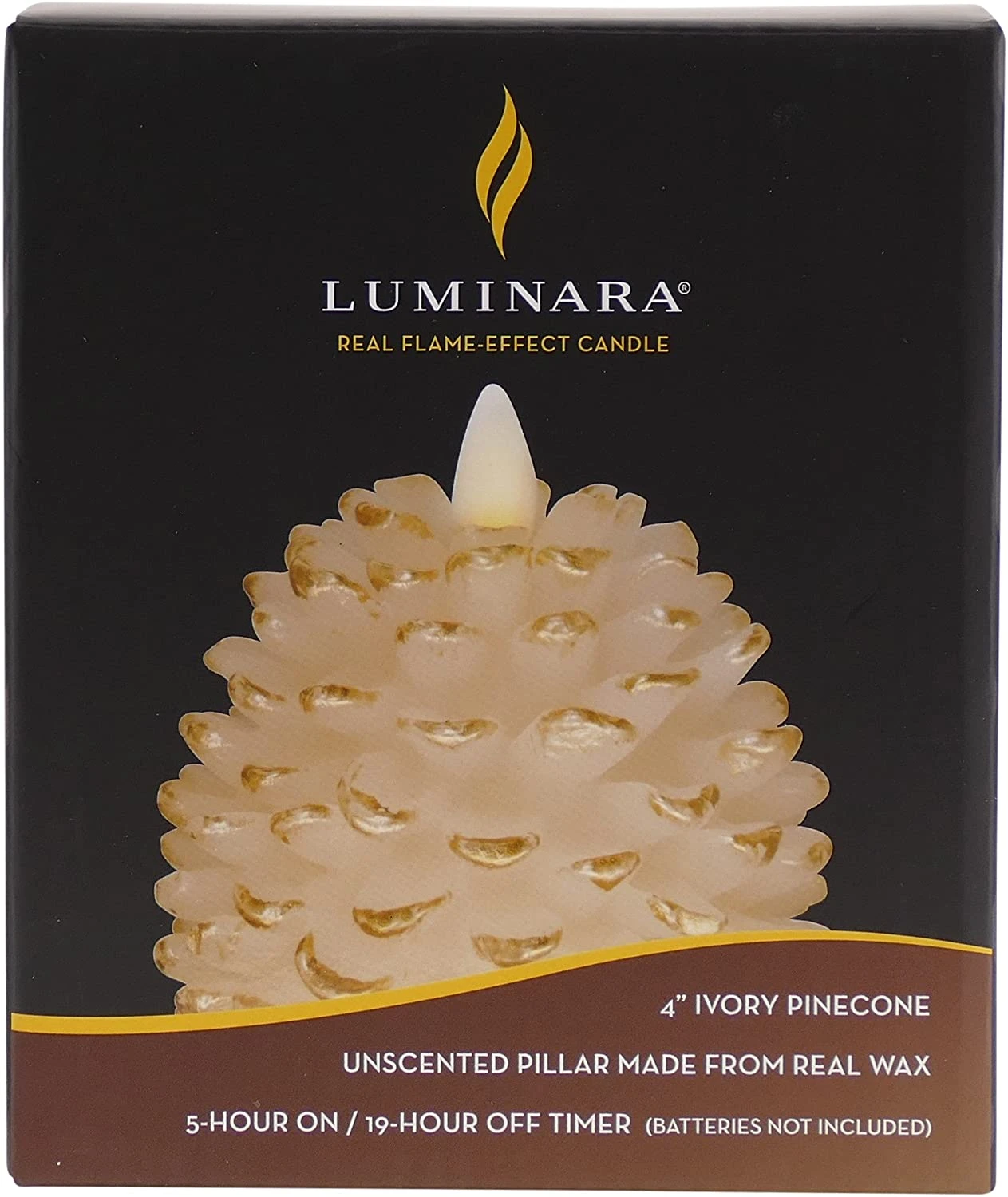 Luminara 4 Inch White Pine Cone Candle Battery Operated - Timer 4 Luminara 4 Inch White Pine Cone Candle Battery Operated - Timer - Image 2